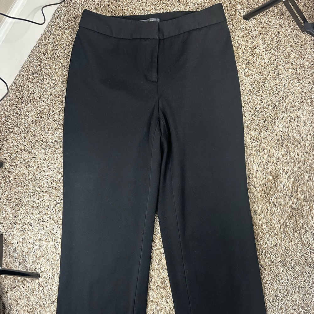 Liz Claiborne Womens Audra Classic Black Slack Size 8R‎ Petite Flat Front Work